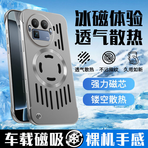 适用realme真我gt8手机壳新款RealmeGT8pro冰感GTNeo6透气5se散热保护套raelme超薄无边框gtneo5车载磁吸硬壳