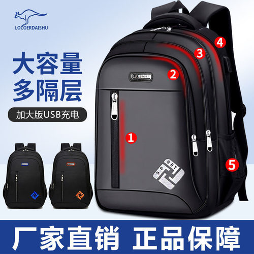 LOCOER旅行学院男女双肩涤纶包