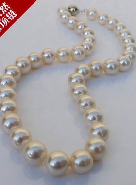特大天然珍珠11-14mm近正圆强光淡水项链正品 送妈妈送婆婆母亲节