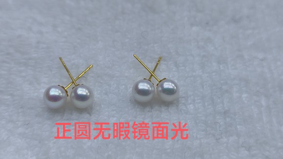 G18k金耳针极光baby小珍珠耳钉日常耳饰