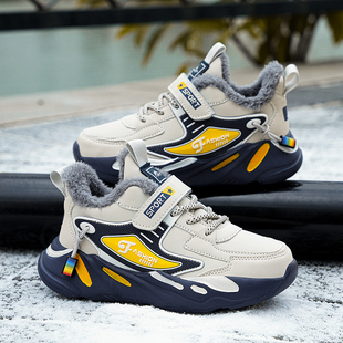 ABC XZPQ儿童鞋子男童运动鞋加绒加厚秋冬季款女孩棉鞋跑步鞋保暖