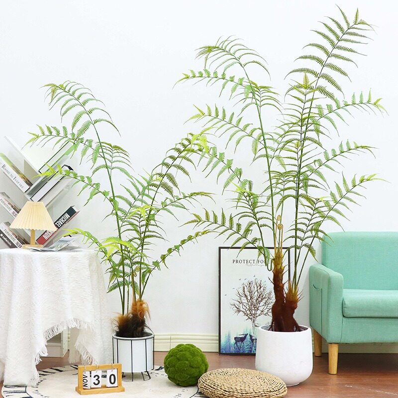 北欧网红仿真植物盆景金丝猴蕨类假绿植盆栽室内落地装饰仿生摆件