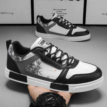 大码男鞋45鞋子男款秋季板鞋46皮面防水防油休闲鞋47百搭板鞋潮鞋