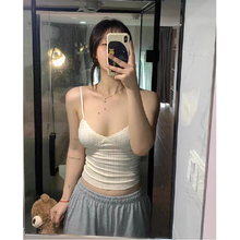 纯欲性感杏色紧身吊带背心女夏季bm高级感百搭外穿短款显瘦上衣潮