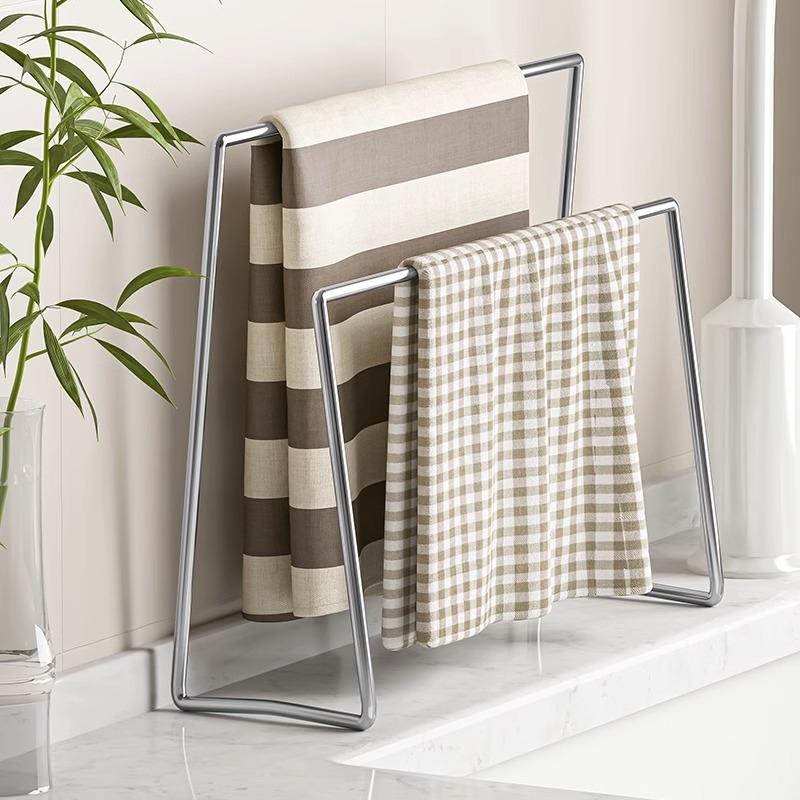 抹布架厨房晾晒架304不锈钢金属架卫生间毛巾架洗碗布收纳架