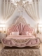 雕花床欧式 法式 1.8米大床实木床粉色宫廷婚床 双人布床美式 公主床