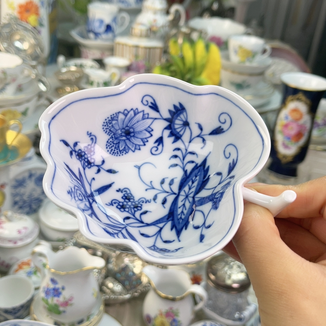 Meissen二等大号叶子碗