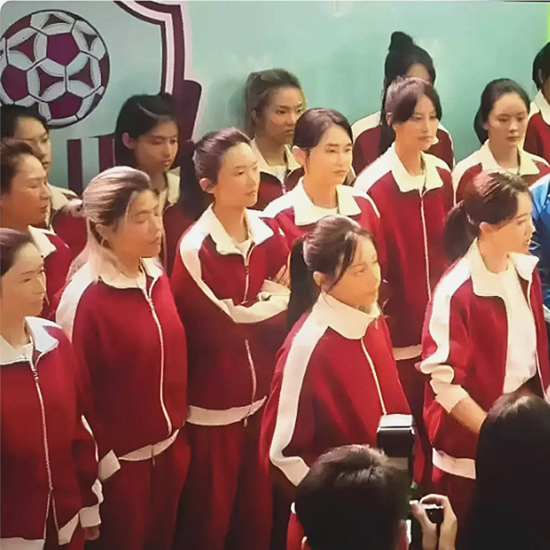 功夫女足迪丽热巴同款运动套装女春秋新款休闲时尚大码学生运动服