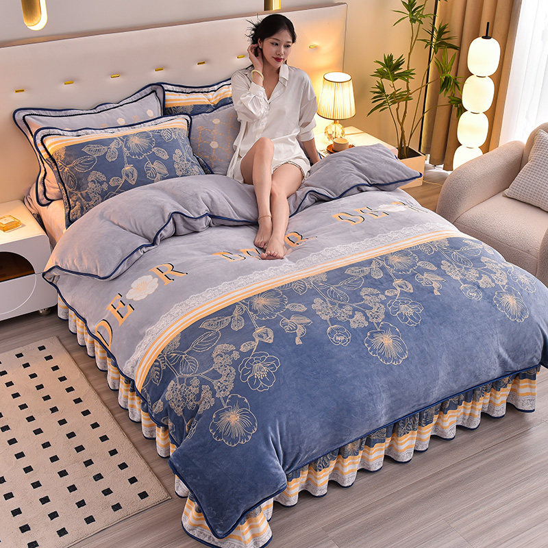加厚牛奶绒四件套被套法兰绒被罩床单保暖绒套件,床上用品,床品套件/四件套/多件套,淘宝优惠券,粉丝福利购,淘宝优惠卷