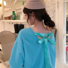 Real shot loose lace up vest machine T-shirt women's short sleeve fashion crowd trend top cotton