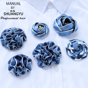 蓝色建行邮政衬衫 商务正装 领 胸花领花女职业领结头花套装 新款