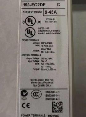 原装193-EC2DE 美国AB罗克韦尔 电子式电机保护继电器