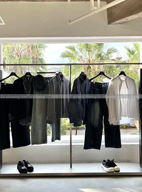服装店展示架不锈钢落地架黑色男装店陈列架品牌店专用中岛架定制