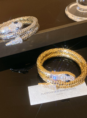 2025新款蛇形缠绕手环日韩个性百搭时尚潮酷夸张朋克小众设计手镯