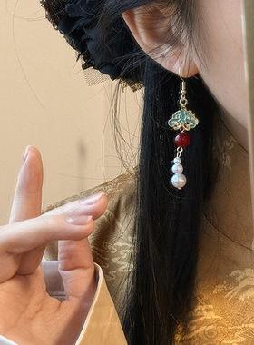 新中式国风耳环女长款流苏耳坠高级感复古气质耳饰旗袍汉服配饰