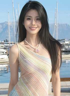 可爱海星彩色多巴胺个性夸张ins风仿珍珠锁骨链小众旅游度假颈链