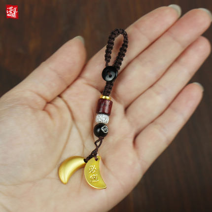 潮汕东南亚特色圣杯胜杯老爷保号钥匙扣挂件潮汕钥匙扣网红同款