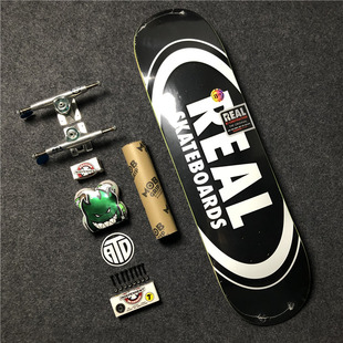 real滑板组装专业黑色双翘枫木independent双空桥spitfire轮 8.25