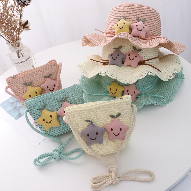 儿童帽子女童夏天草帽宝宝太阳帽遮阳凉帽女孩公主帽盆圆顶渔夫帽