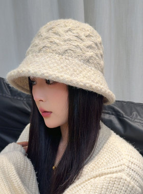 秋冬显脸小护耳渔夫帽大头围女