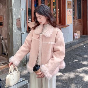 ~档口有货 粉色皮毛一体外套2C118-M862-P195K288图片