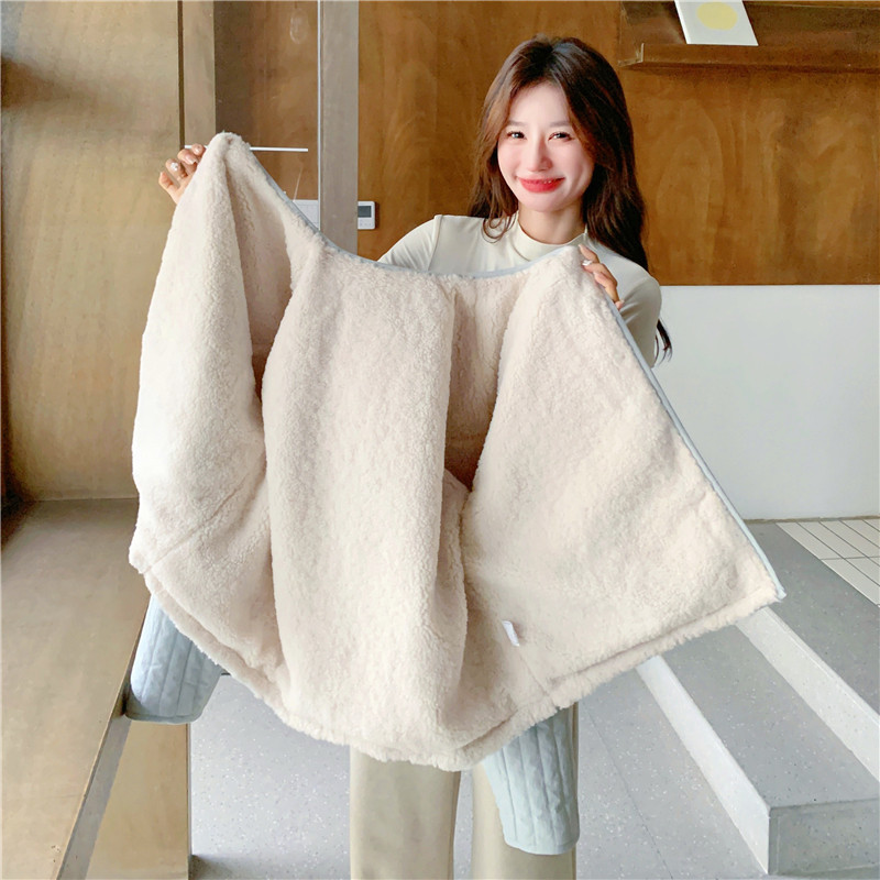 有货~浅蓝色内里羊羔毛派克服加厚棉服2C118-M868-P215-控318，女装皮草，2C118