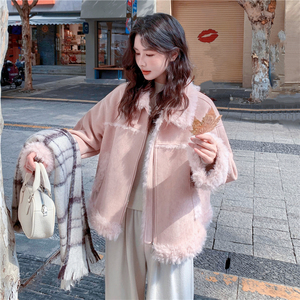 ~档口有货 粉色皮毛一体外套2C118-M862-P195K288图片