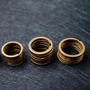 复古纯铜钥匙圈铜环扣手工皮具DIY配件铜饰黄铜饰品门禁无磁铜环