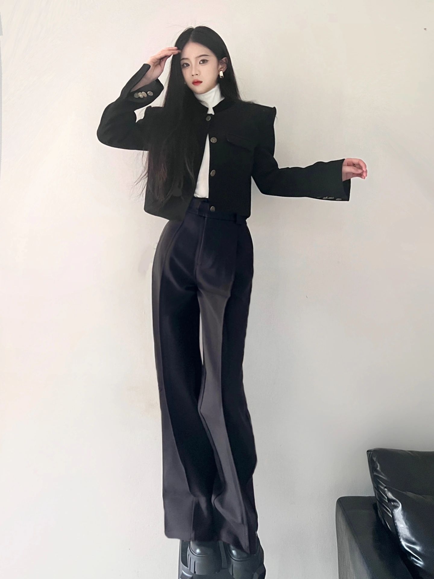 韩剧财阀千金小香风套装春季女西装修身时尚百搭外套穿搭两件套装