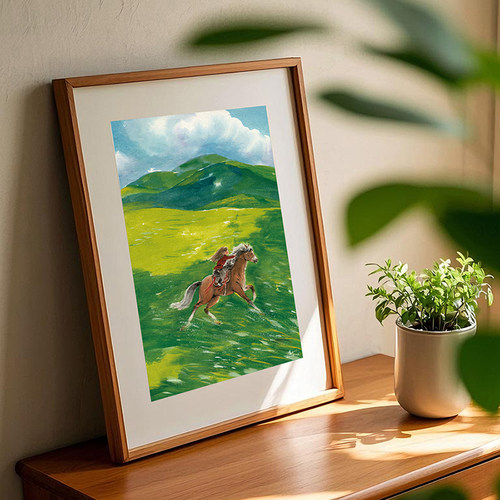 一二山 野马 皇小小原创水墨新中式客厅书房装饰画挂画