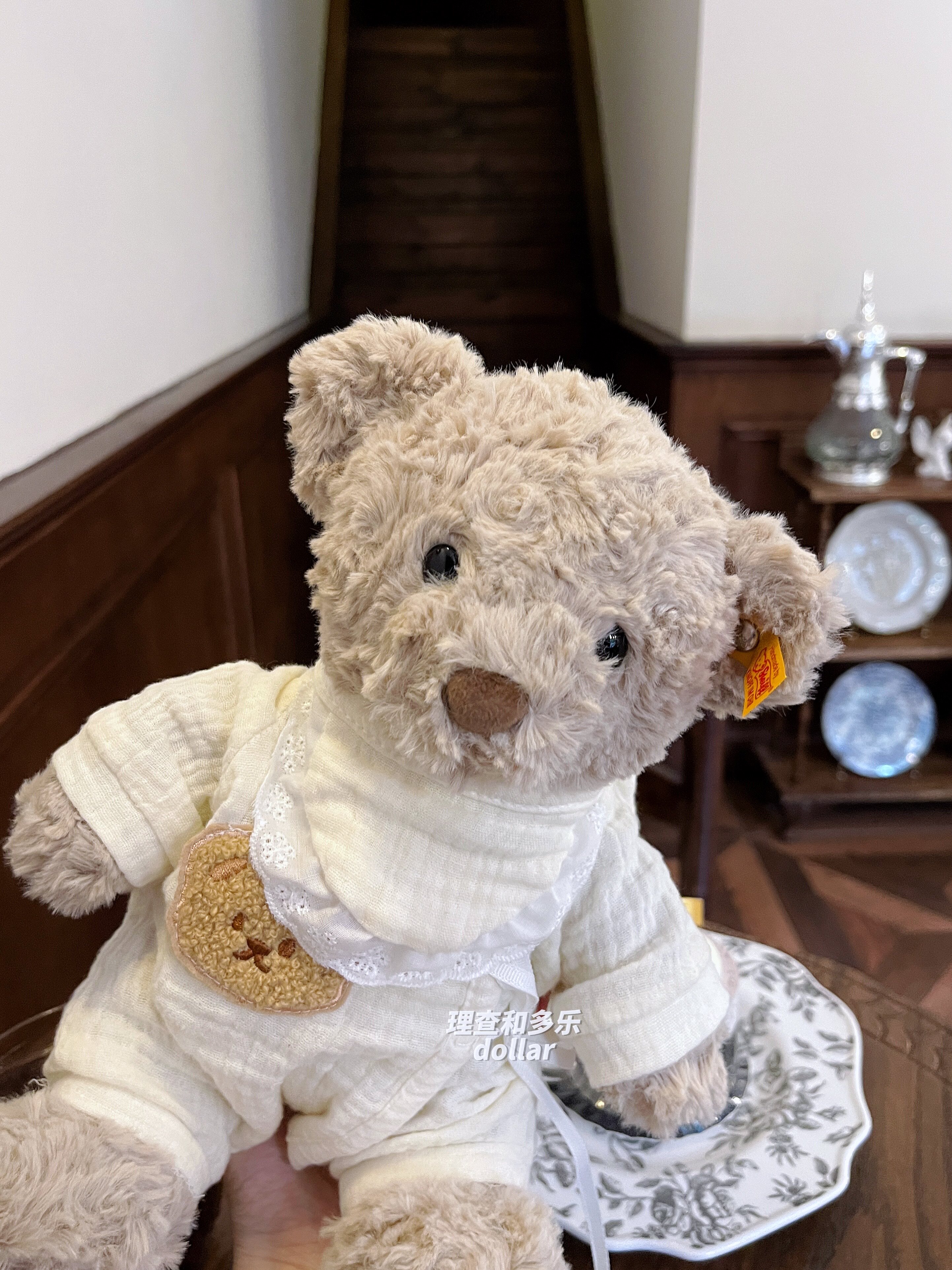 Steiff熊衣服爬爬服连体衣3件套泰迪熊玩偶衣熊公仔jellycat衣服