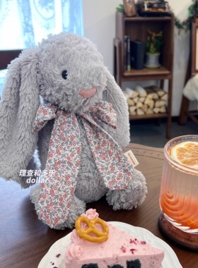 Jellycat邦尼兔碎花蝴蝶结巴塞罗熊围巾玩偶领结可爱情侣蝴蝶结