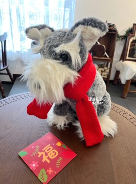 Jellycat西高地玩偶围巾雪纳瑞腊肠狗狗小围脖宠物新年围巾