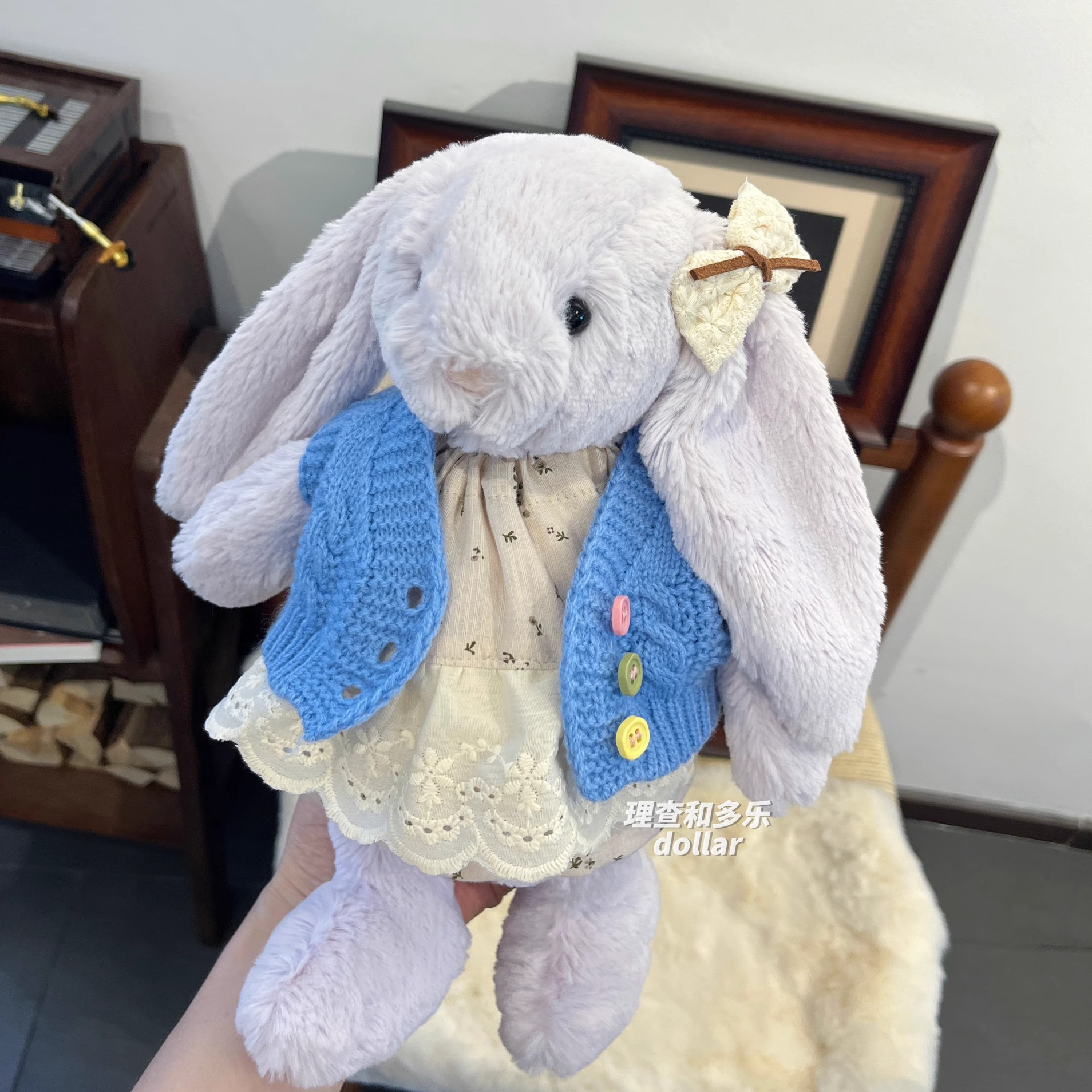邦尼兔衣服法式碎花裙巴塞罗熊玩偶娃衣饰品Gabriel伽百利兔裙子