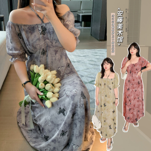 夏吊带轻奢高级感碎御姐轻熟风胖mm显瘦遮肚裙子 连衣裙女2025新款