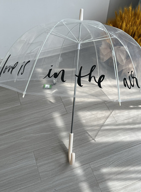 美国K*S原透明雨伞鸟笼透明阿波罗雨伞手开透明雨伞塑料透明直伞
