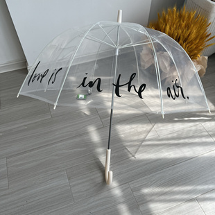 美国K*S原透明雨伞鸟笼透明阿波罗雨伞手开透明雨伞塑料透明直伞