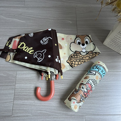 轻便儿童折叠伞日本原装卡通奇奇蒂蒂两只松鼠雨伞