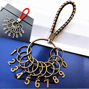 数字钥匙盘带标记号码牌柜子钥匙收纳房屋钥匙串分类钥匙扣多圈环