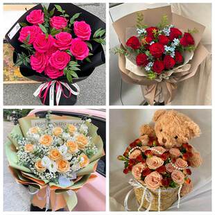 99朵玫瑰花束妇女节向日葵生日鲜花北京市海淀区清河花园路西三旗