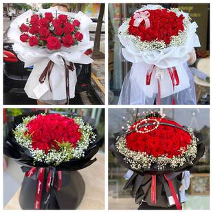 红玫瑰鲜花情人节生日表白花束礼物福建龙岩市长汀上杭武平连城县