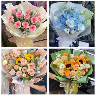 99朵玫瑰花束妇女节向日葵生日鲜花辽宁抚顺市新抚东洲望花顺城区