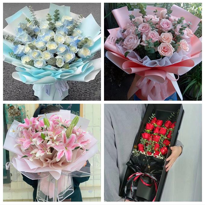 香槟红玫瑰鲜花束送男女友四川省内江市资中县隆昌市附近同城花店
