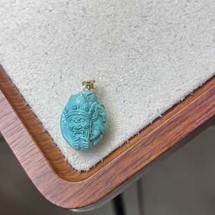 男女女款单圈多宝手串吊坠天然原矿绿松石搭配 k金扣头 .