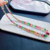 男女女款 单圈多宝手串项链天然精品西瓜碧玺塔链大颗粒非常晶体通