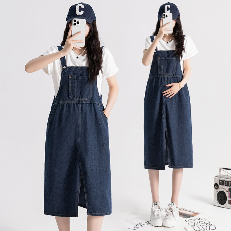 孕妇装夏装牛仔背带裙夏季小个子大码孕妇宽松显瘦百搭连衣裙图片