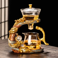 Năm con Rồng Chịu Nhiệt Kính Lười Sáng Tạo Trà Hộ Gia Đình Trong Suốt Hoàn Toàn Tự Động Retro Kung Fu Pha Trà Ấm Trà bộ ấm thuỷ tinh bộ ấm trà thuỷ tinh