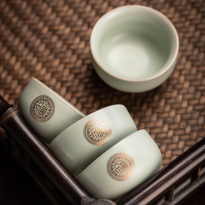 瓷牌茗陶瓷中式品茗杯