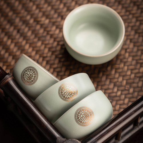 瓷牌茗陶瓷中式品茗杯