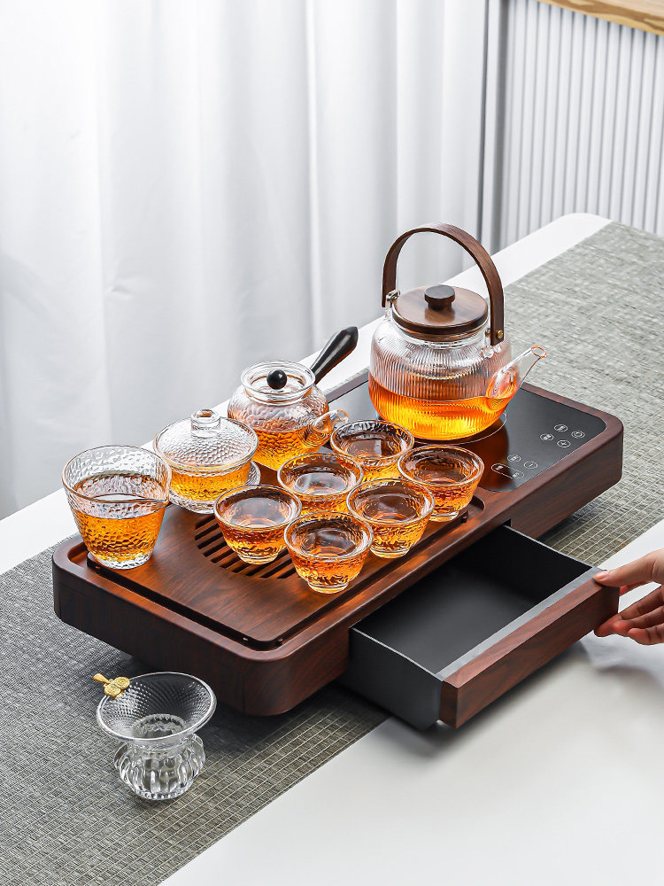 茶壶泡茶电陶炉煮茶玻璃茶具套装家用煮茶器煮茶炉茶盘整套煮茶壶